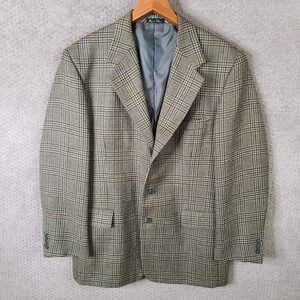 Vintage Riggings Jacket Mens 42R Brown Glen Plaid Tweed Blazer‎ Wool 3 Button